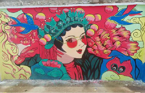 洞口墙体彩绘-网红墙