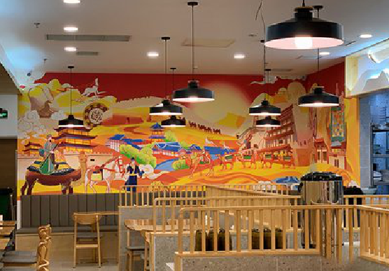 洞口商业空间彩绘介绍。