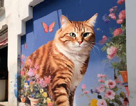 洞口自己绘制有个性的手绘墙