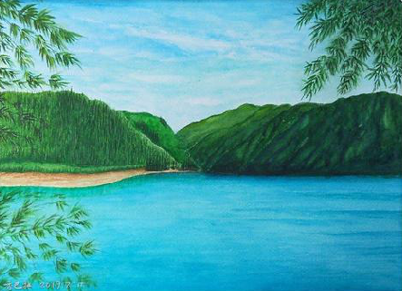 洞口在墙绘中，如何绘画绿水青山？